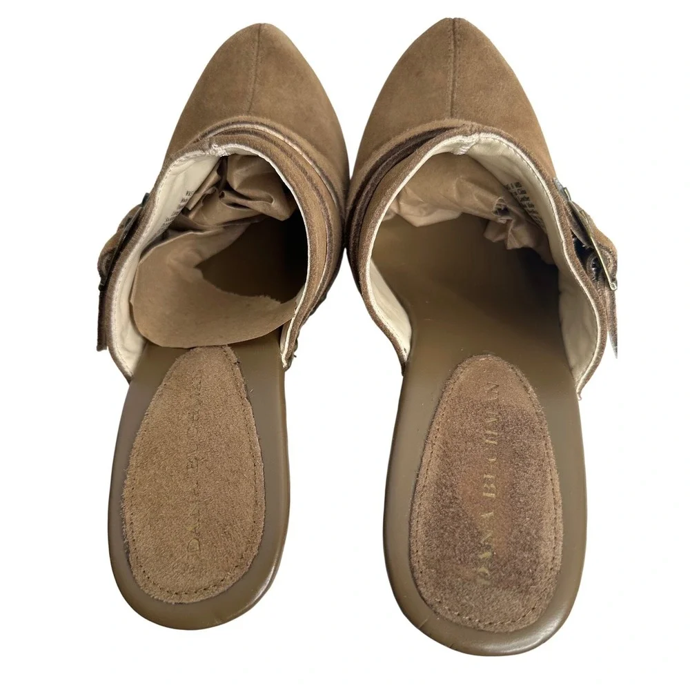 Dana‎ Buchman Tan Suede Hazelton Desert Riveted Clogs Boho Retro Platform SZ 8